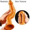 23*4cm 283g Dildo Artificial Penis Gold Color Liquid Silicone Women's Masturbators Sex Toys Soft with Suction Cup
