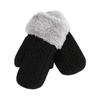 1-4 Years Baby Boys Girls Faux Fur Hanging Neck Cute Cartoon Knitted Mittens Kids Gloves Thick Warm