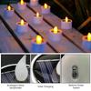 6/2/1 шт. Светодиодная свеча-таблетка на солнечной батарее, светодиодные свечи без пламени, уличные светильники на солнечной батарее, перезаряжаемые свечи для рождественской вечеринки, сада, дома