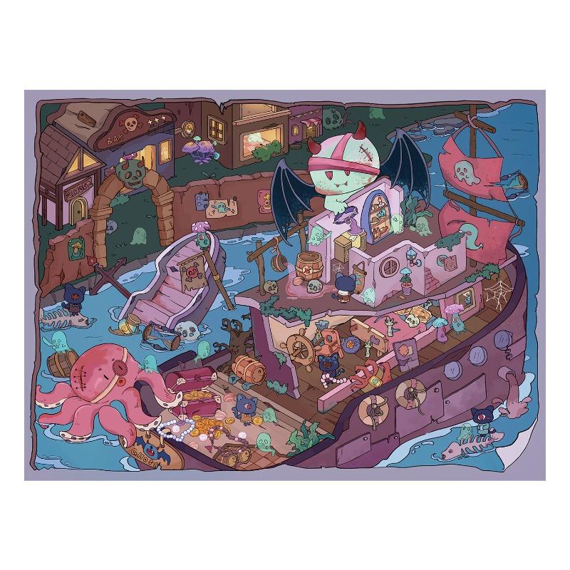 Gothic 3D Diorama Stickers Miniature Haunted House Scene Decals for Journaling Aesthetic Horror Supplies Scrapbook Stickers