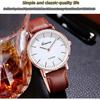 Business Watch Luxurious Casual Quartz Leather Lightly Embossed Leather Strap Mens Watch Suitable Gifts for Men