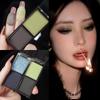 Cool & Clear Pink-Black Two-Tone Eyeshadow Palette – Super Sparkly, Dark Gothic Smoky Eyes, Sweet & Cool Green-Blue Makeup