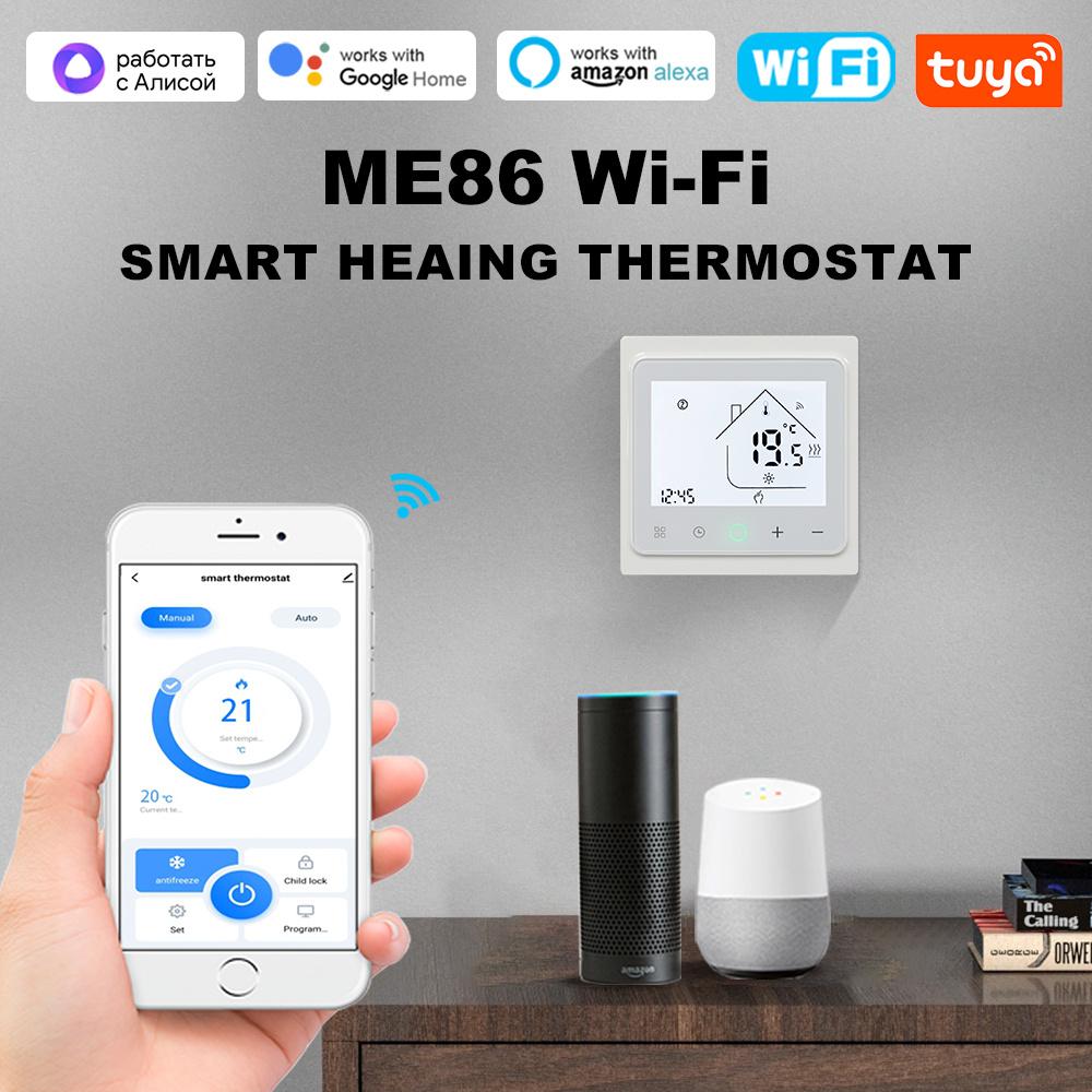 Manhot Thermostat WIFI Smart Life Temperature Controller For Electric Heating Gas Boiler Work with Tuya Alice Alexa Google Home