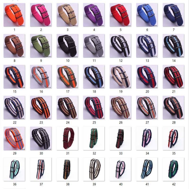 Черный нейлоновый и парусиновый ремешок для часов с вакуумно-нанесенной застежкой