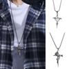 Hip Hop Nail Rose Necklace Zinc Zinc Alloy Cross Pendant Necklace Personality   Party