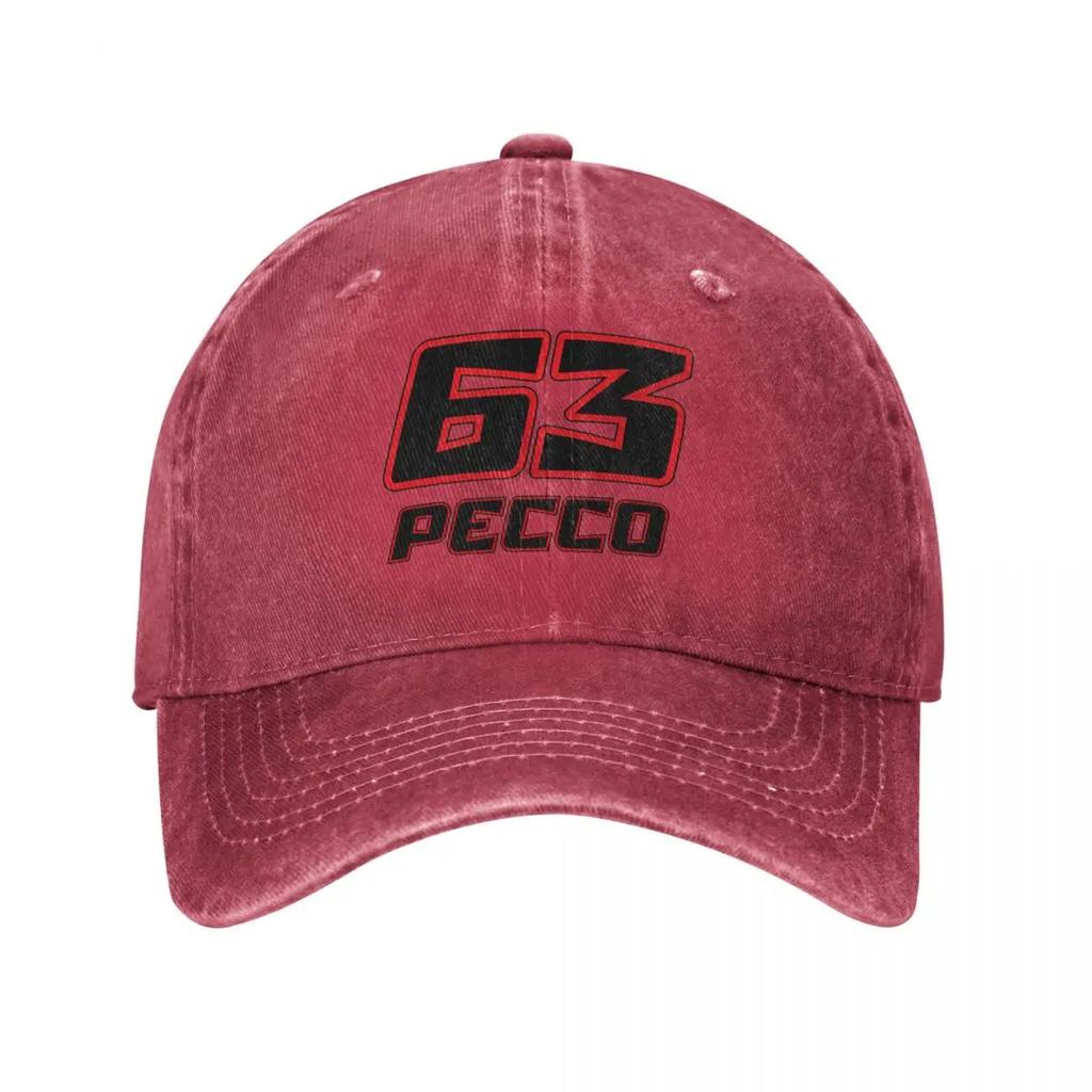 Винтажная бейсболка Pecco Bagnaia 63 унисекс из потертого хлопка Snapback для мотоциклетных гонок на открытом воздухе всесезонная подарочная кепка для путешествий