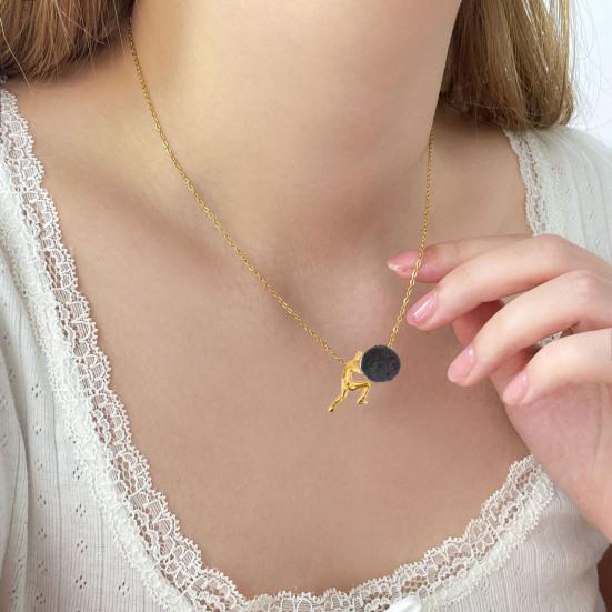 Ожерелье в стиле греческой мифологии, ожерелье с подвеской из искусственного жемчуга, толкающий камень, вдохновляющие религиозные украшения, подарок для мужчин и женщин