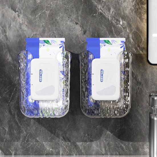 2 шт. коробка для влажных салфеток для ванной комнаты, настенный прозрачный водонепроницаемый большой вместительный противоскользящий органайзер для кухонных салфеток, держатель для туалетной бумаги