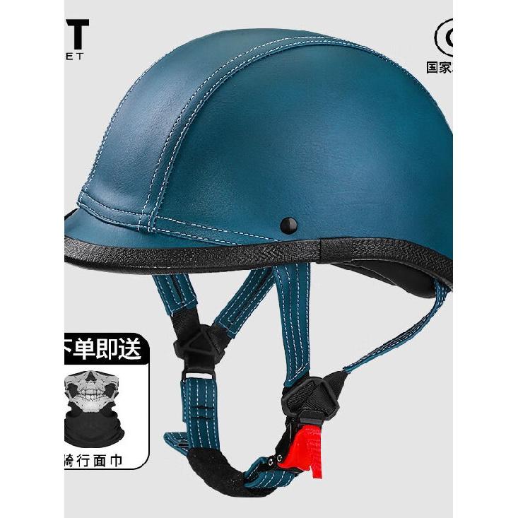 JYT Motorcycle helmet retro half helmet3C Certified vintage-style personalized electric motorcycle helmet for men and women
