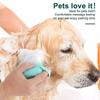 Pet Grooming Bath Massage Brush With Soap And Shampoo Dispenser Soft Silicone Bristle For Long Short Haired Dogs Cats Shower