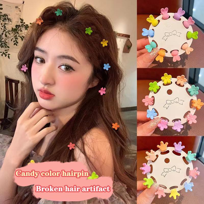 10Pcs Cute Colorful Flower Small Hair Claws Lovely Hair Decorate Claw Clips Kids Sweet Cartoon Hair Accessories Headwear Gift