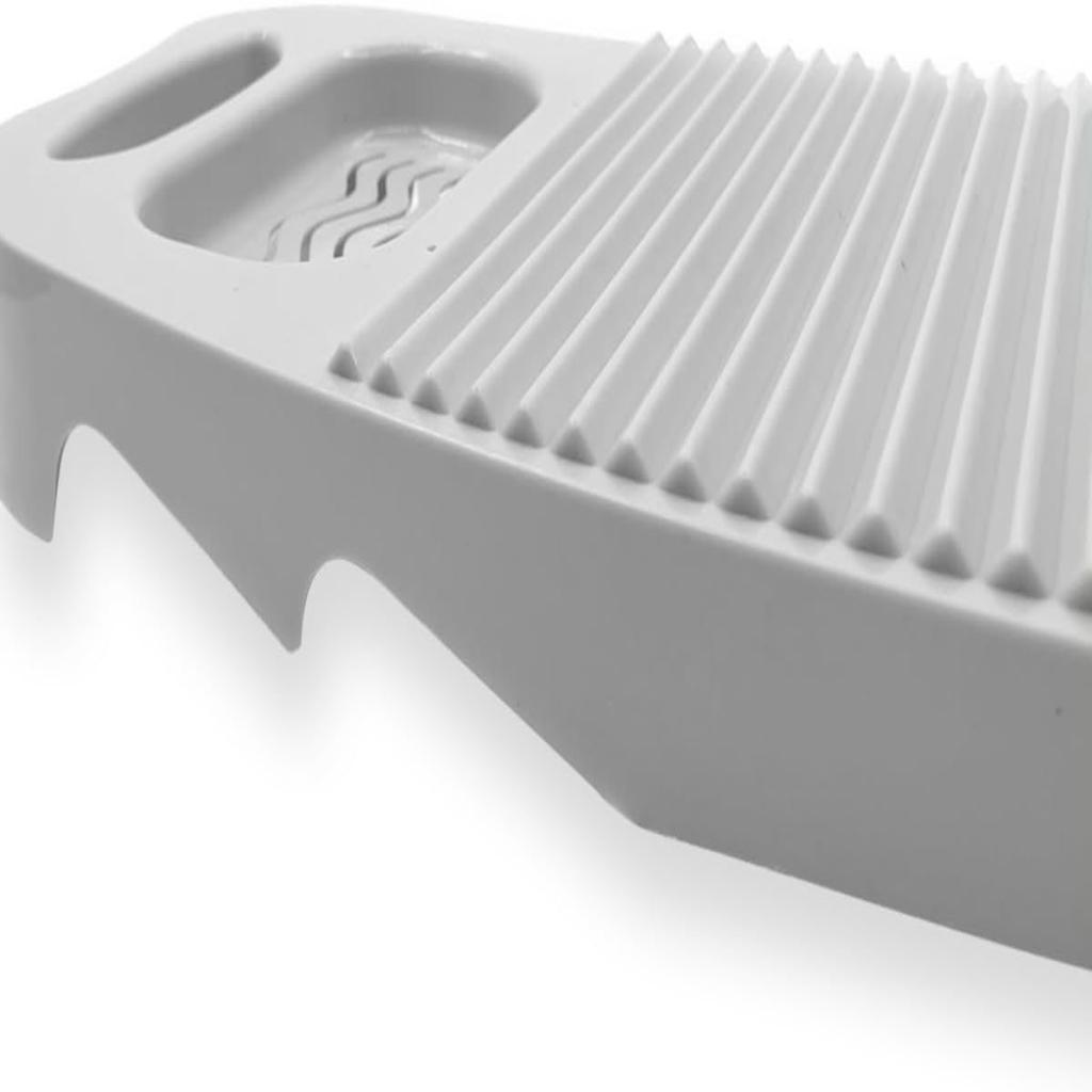 Portable Home Plastic Washboard with Soap Holder Off-White Model A