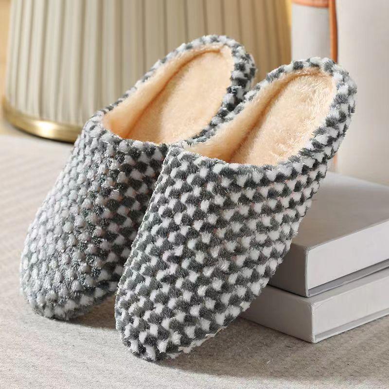 Women Indoor Slippers Warm Plush Home Slipper Autumn Winter Shoes Woman House Flat Floor Soft Slient Slides for Bedroom