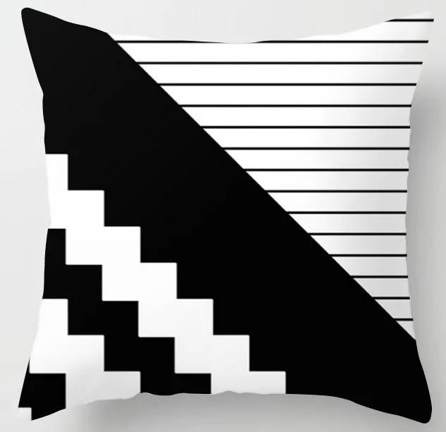 Black Geometric Pattern Pillowcase Office Living Room Home Pillowcase Car Ornaments