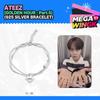 [ATEEZ ЗОЛОТОЙ ЧАС : Часть 5 Официальный MD] Редкий Браслет с Покрытием Серебром 925 Пробы + Официальная Фотокарточка (1 шт.)
