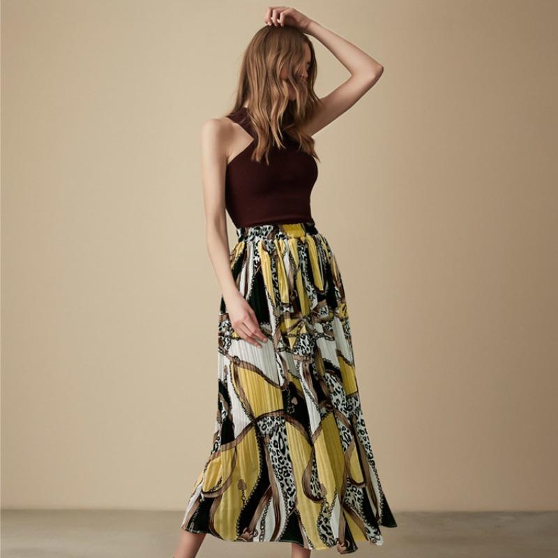 Летняя юбка в богемном стиле в стиле хиппи, повседневная юбка-сарафана-трансформер, юбка длиной ниже колена с высокой талией, женские длинные юбки трапециевидной формы, юбки с эластичной резинкой на талии