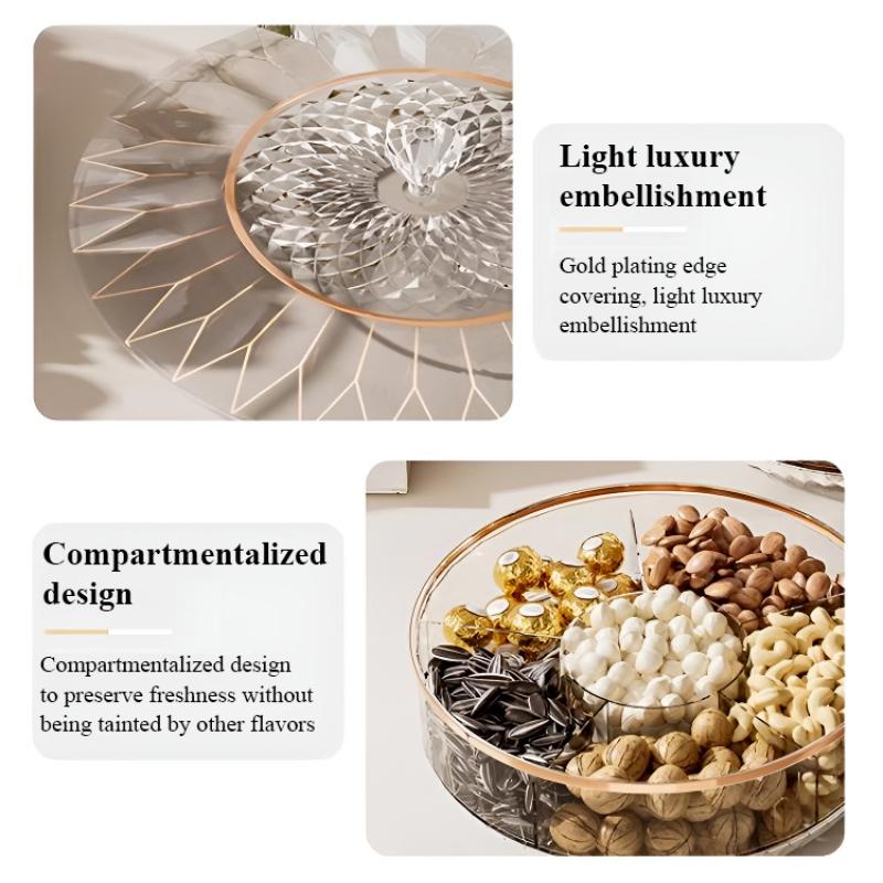 Вращающийся ящик для хранения вещей, светлый, роскошный, витрина для гостиной, тарелка для сухофруктов, ящик для хранения закусок