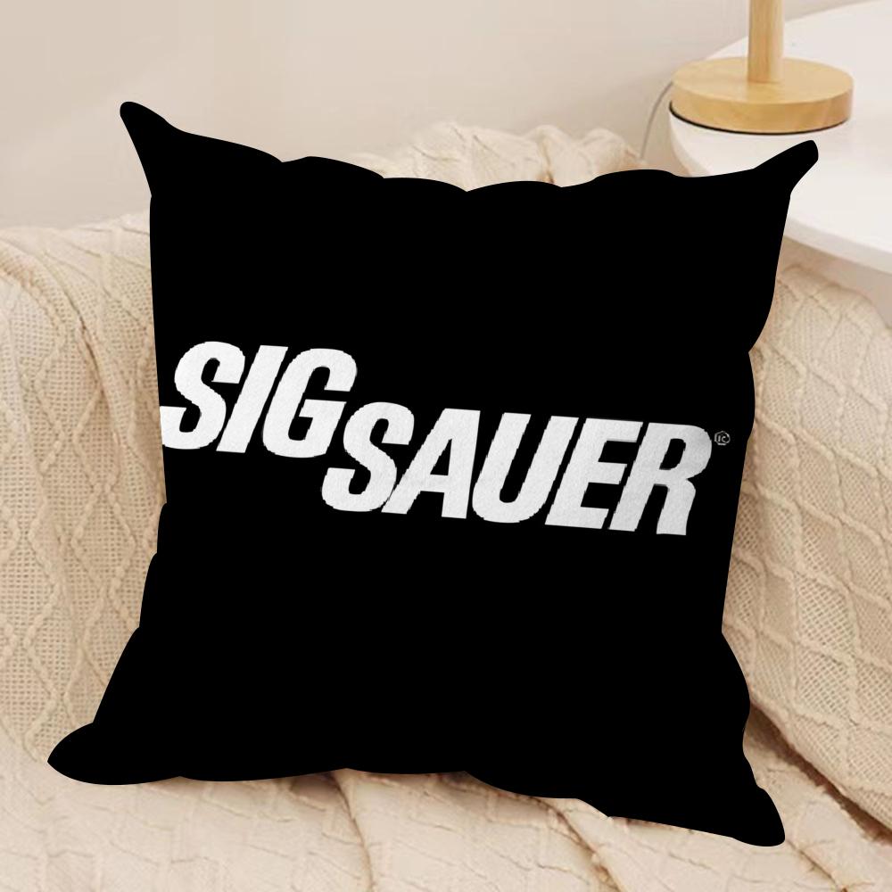 SSig SSauer Cushion Cover Short plush Doublesided Print Square Throw Pillow Covers Sofa Home Cushion Decor
