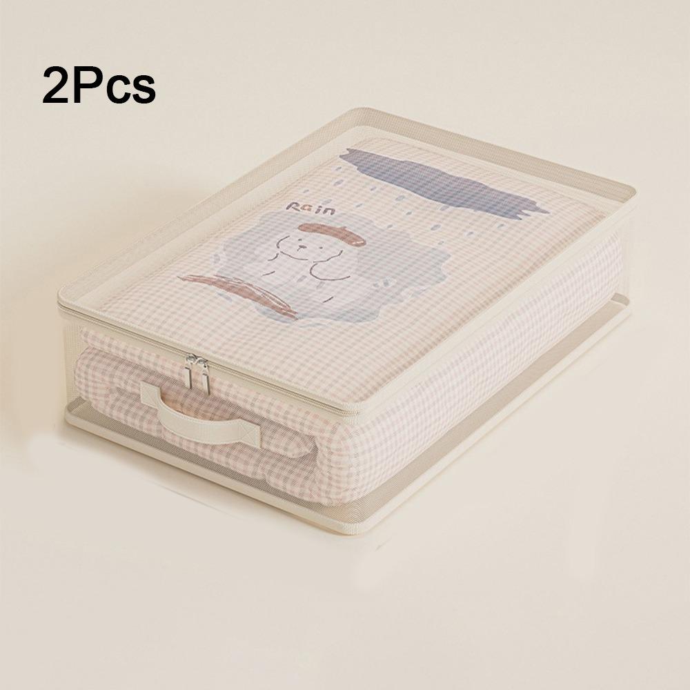 2Pcs Divided Clothes Quilt Storage Bag Large Capacity Moving Packing Bag Bed Sheet Organizer  Travel