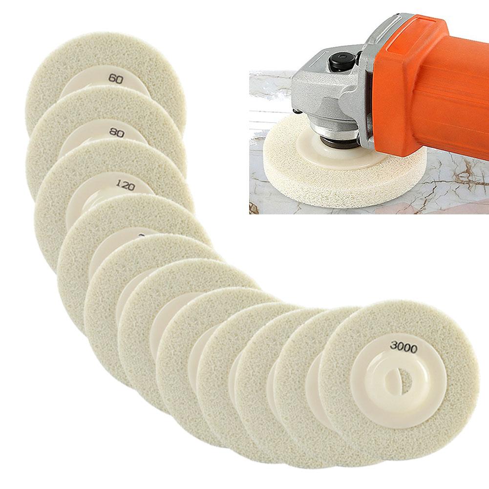 Полировальный круг, 4 дюйма, угловая шлифовальная машина с зернистостью 60-3000, нейлоновое волокно