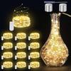 12-Pack Battery Operated Fairy Lights 20 LED Waterproof Silver Wire String Lights for Wedding Decor Centerpieces Crafts Mason Jars Party Decoration
