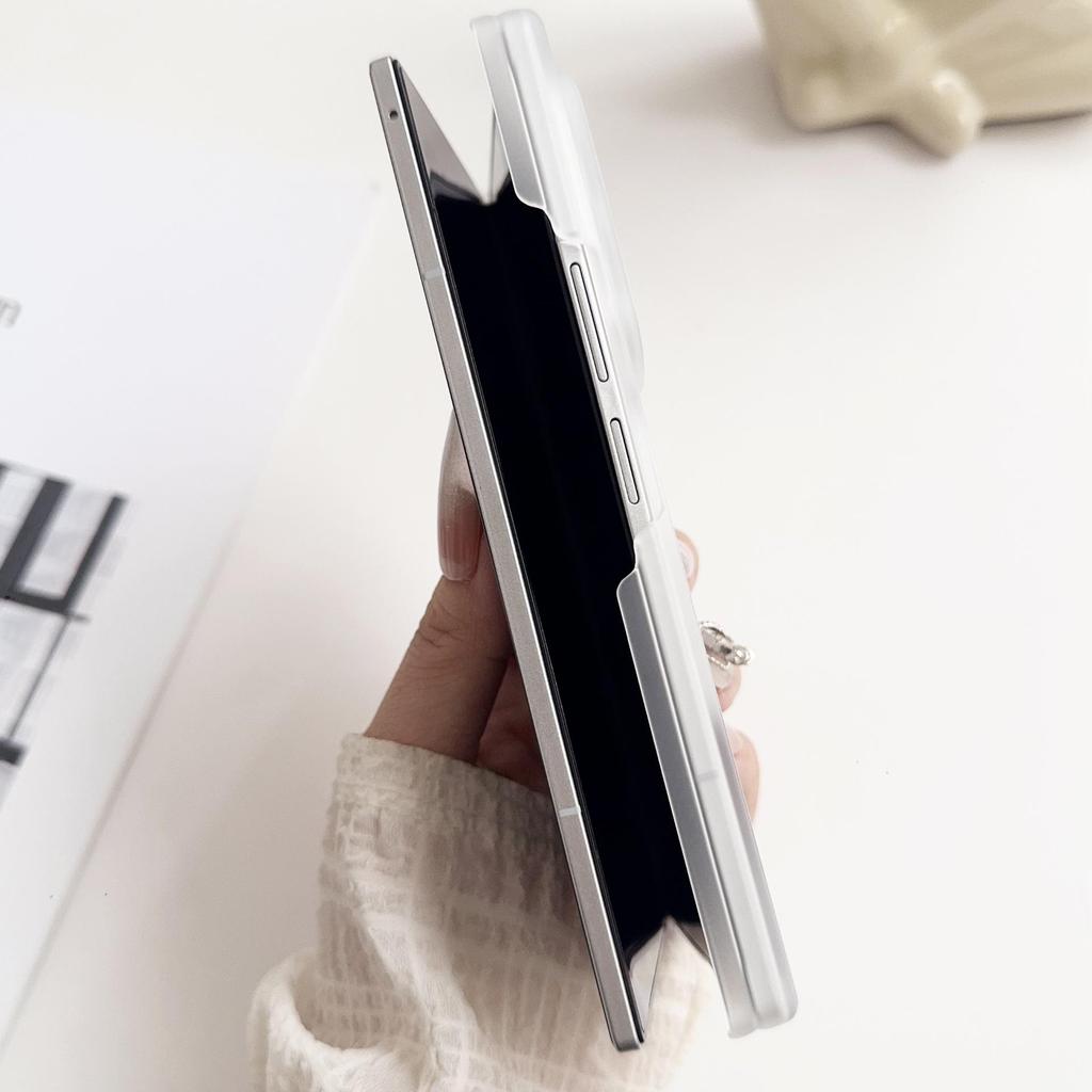 Матовый Ледяной Туман Магнитный Чехол для Телефона Samsung Z Fold7/Z Fold6 - Прозрачный, Двойная Защита Средней Оси