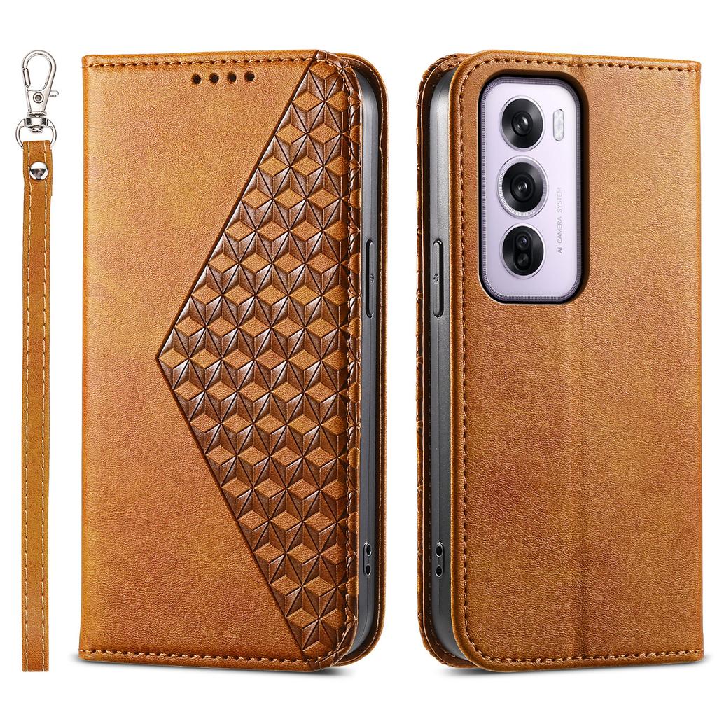 Для Oppo Reno12 Pro 5G (Глобальный) Чехол-подставка из ПУ кожи с текстурой теленка, кошелек, чехол для телефона