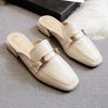 2025 Summer New Xiaoxiangfeng Bag Head Half Slippers Women Wear Thick Low Heel Fashion Muller Large Size Cool Slippers Women