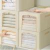 35L Clear Window Storage Box Oxford Cloth Steel Frame Foldable Closet Organizer