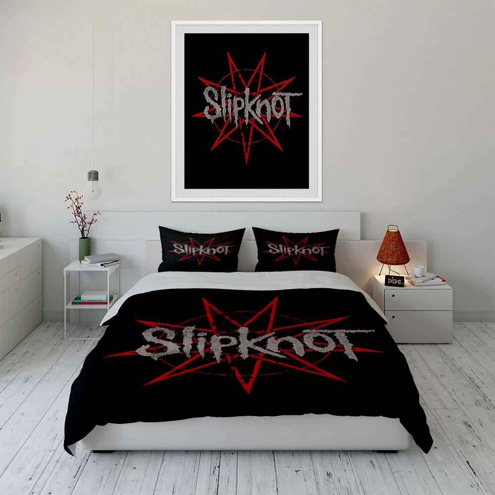 Постельное белье Slipknot Звездный Логотип Комплект Постельного Белья Пододеяльник Наволочки (1 * Пододеяльник 2 * Наволочки, без одеяла)