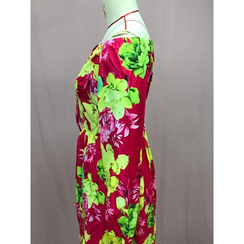 Women's Summer Holiday One Neck Swing Printed Dresses