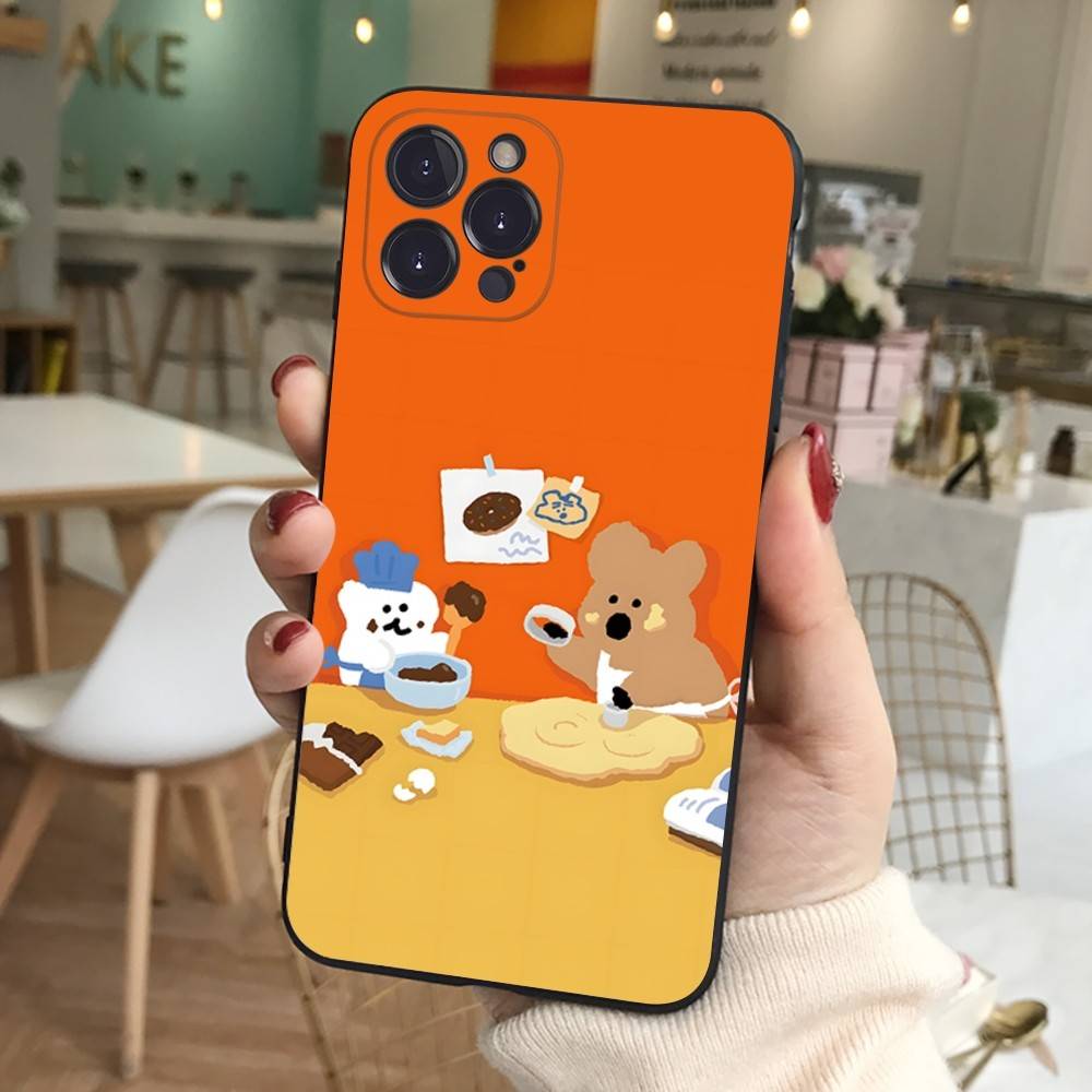 Cute Bear Quokkas Magsafe For IPhone 17 16 15 14 13 12 11 Pro Max Plus Shockproof Black Soft Phone Cover