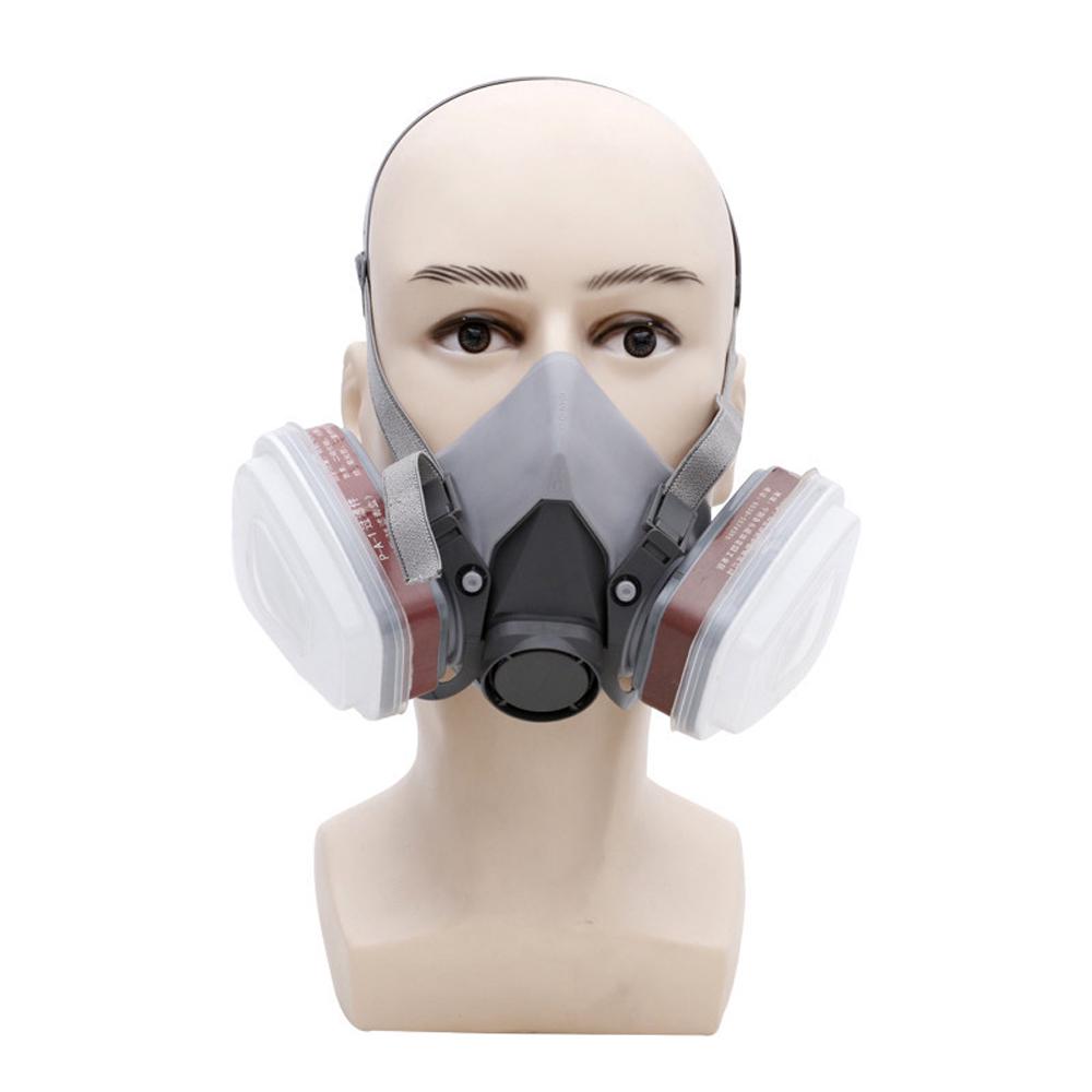 Респиратор для распыления краски на половину лица, противогаз, защитная пылезащитная маска для безопасной работы, фильтр для сварки