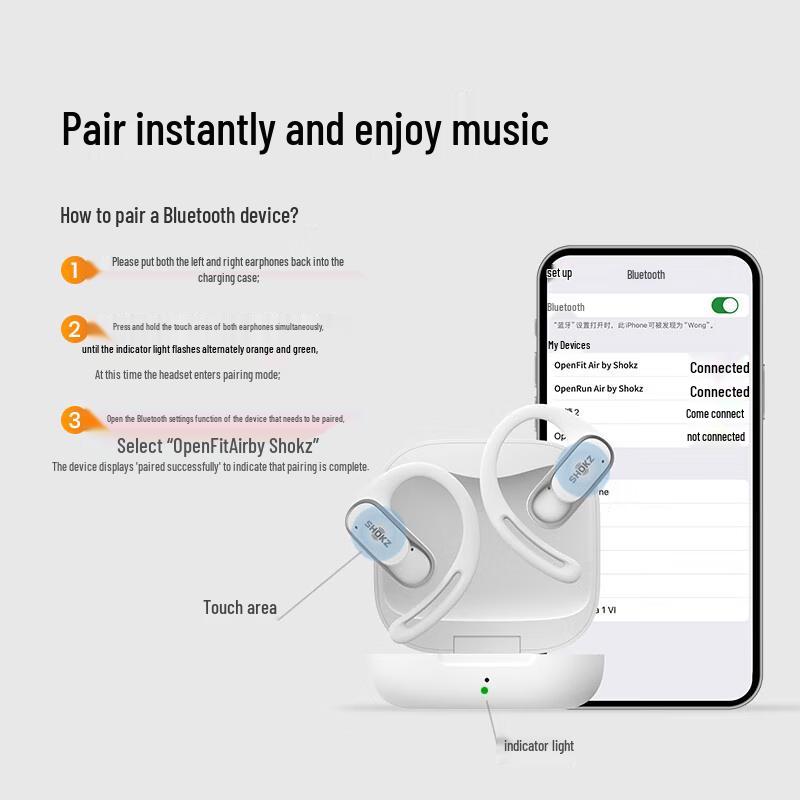 SHOKZ OpenFit Air Open-Ear Bluetooth Sports Earbuds
