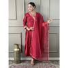 Indian Pakistani Top Tunic Kurti Pant Dupatta Set Women Party Wear Salwar Suit SC-2319