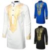 Men Printed Bronzing Shirt Printed Totem Long Shirt African Style Shirt