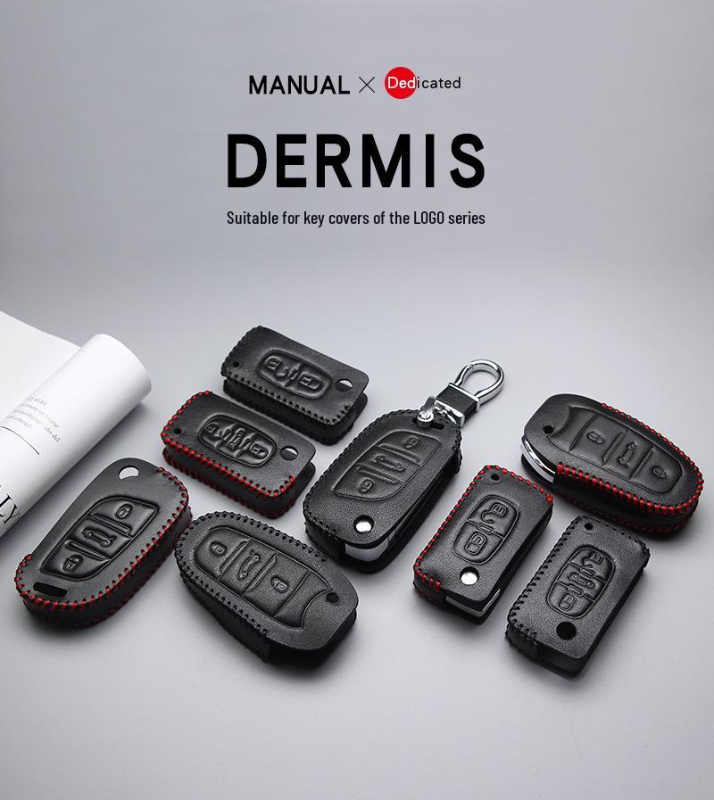 Чехол для ключа из натуральной кожи для Peugeot 308, 508, 408, 3008, 4008, 208 и Citroen Sega