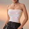 Women's Stage Performance Costume High Elastic Sequin Tube Top