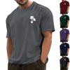Men's Fashionable Casual Hawaiian Print Round Neck Short-Sleeved T-Shirt Top
