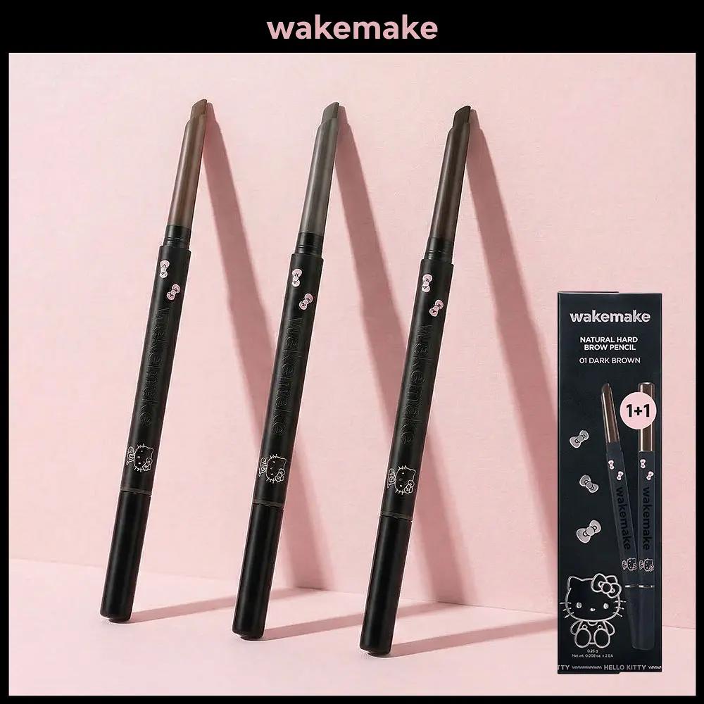 [Hello Kitty Black Edition] WAKEMAKE Natural Hard Brow Pencil #03 Natural Brown (1+1 Set)
