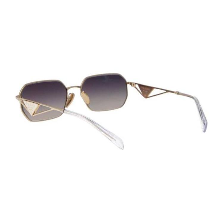 Prada Enamel Triangle Logo Irregular Sunglasses Women sunglasses Gold PRA51SZVN30C