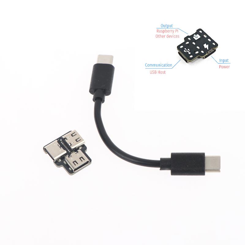 Разветвитель питания USB Type-C 1-в-2, модуль адаптера USB для синхронной зарядки и передачи данных в комплектах для мобильных устройств или ноутбуков