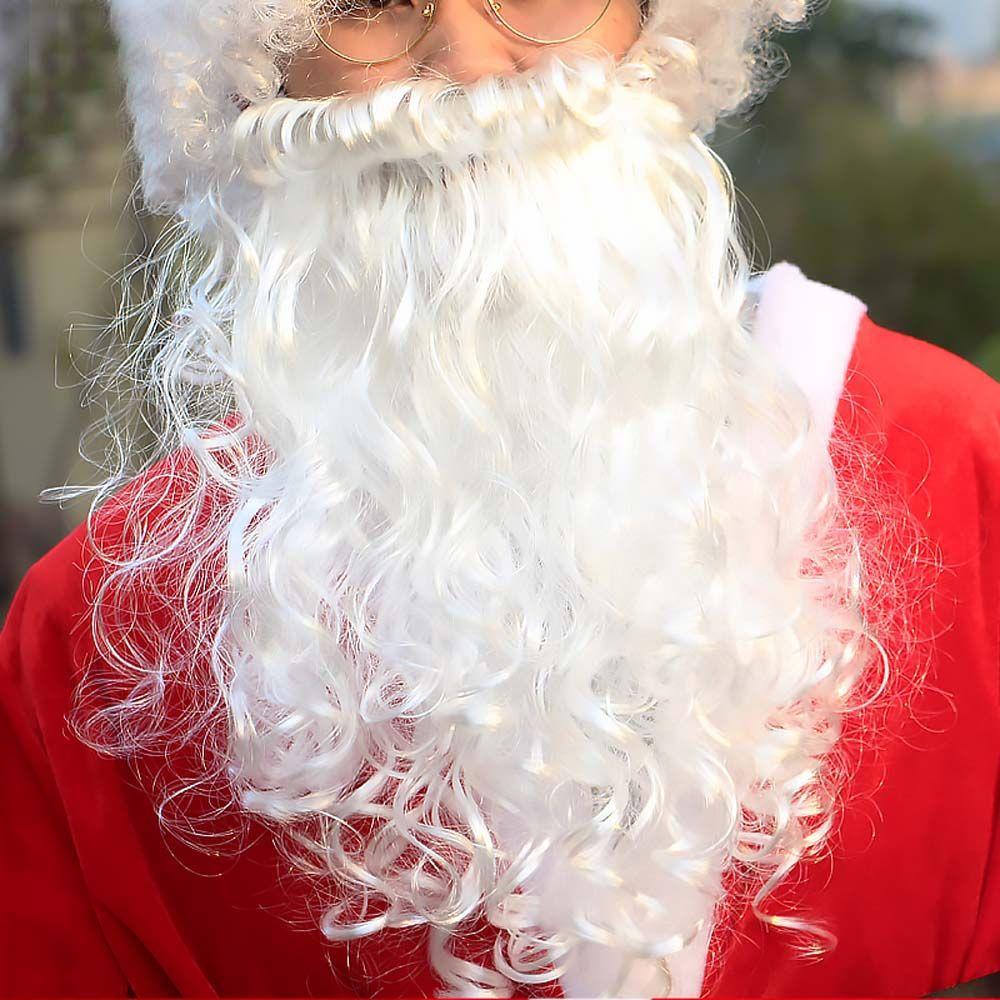 Mascot Costume Children Adult Cosplay Props Santa Claus Beard White Wig Christmas Accessories