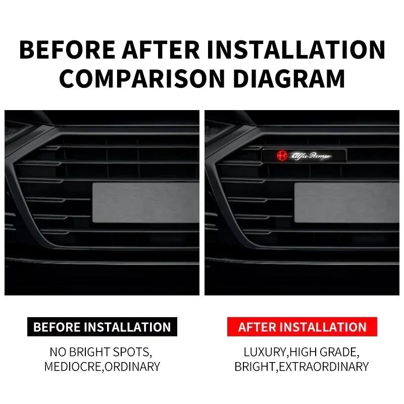 Car Stickers For Alfa Romeo LED Mid-Net Clip Daytime Running Warning Light For Alfa Romeo Giulia Stelvio Giulietta 156 159 147 M