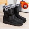 Fur Collar Imitation Rabbit Hair Tall Tube Warm Women's Snow Boots Velcro Waterproof Women's Boots Casual Women's Shoes