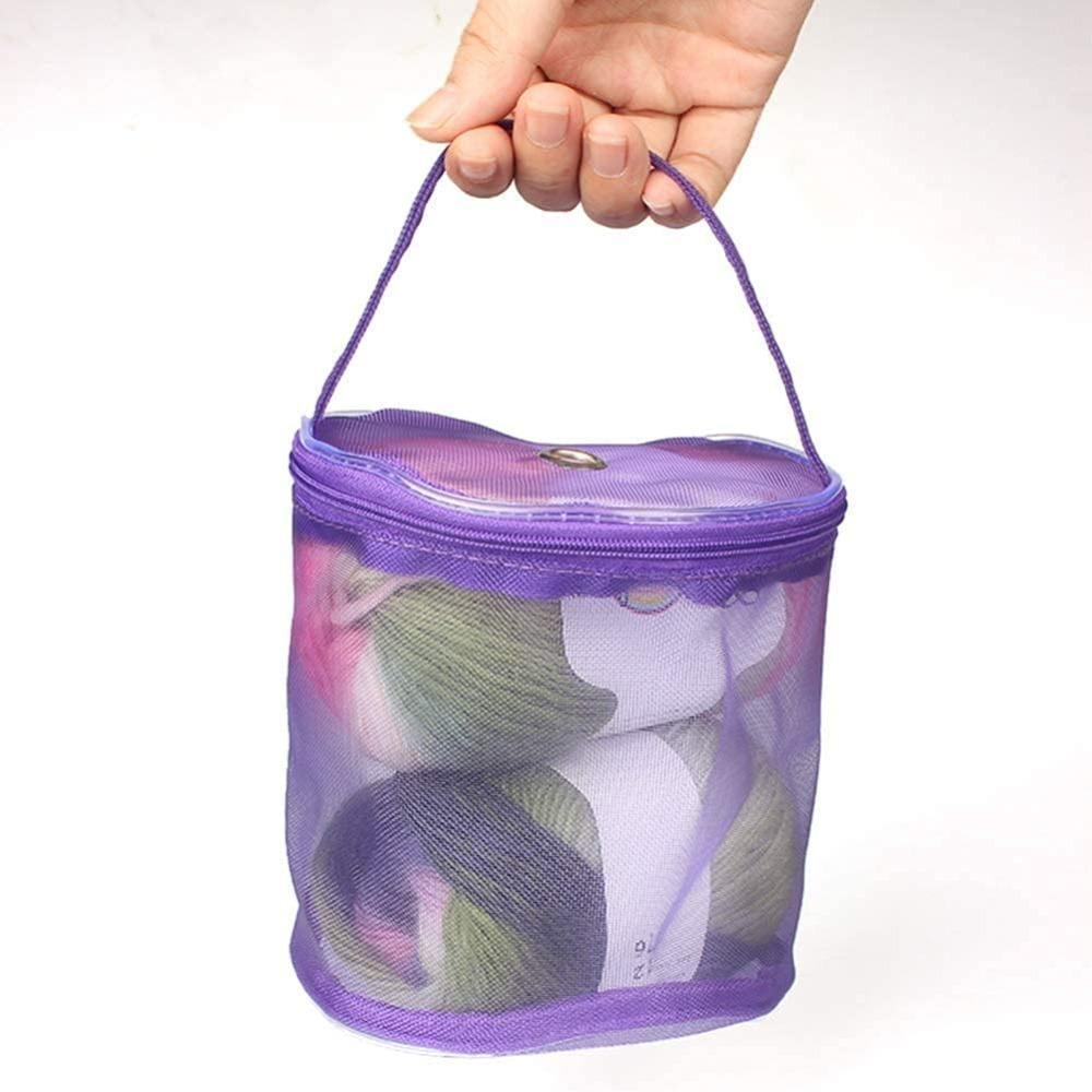 Purple Yarn Holder Nylon Knitting Bag Mesh Storage Bag Mesh Knitting Bag  DIY Craft