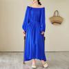 Women Loose Elegant Long Dress Plus Size Vintage Casual Maxi Long Sleeve Dresses Spring Summer