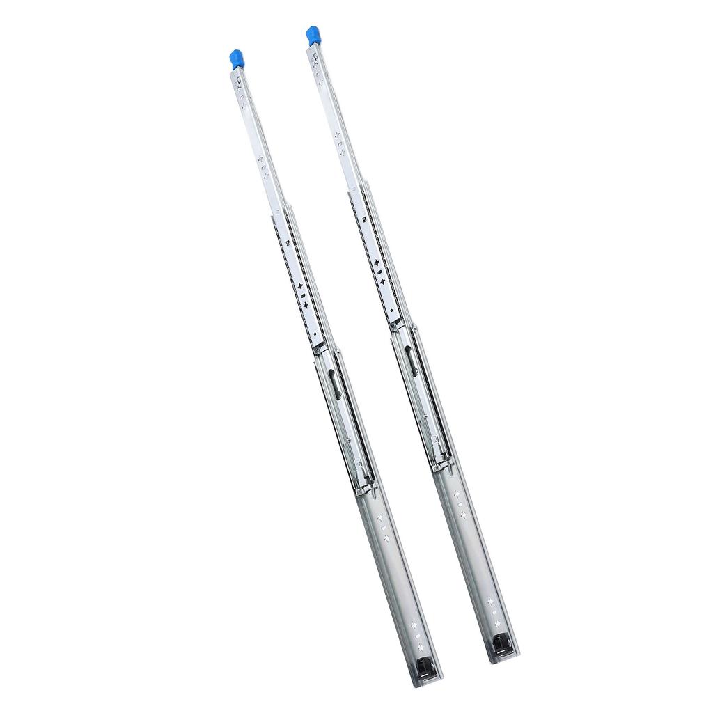 1 Pair 30in Locking Drawer Slide Cold Rolled Steel 120kg Bearing 53mm Width 3 Sections Heavy Duty Ba