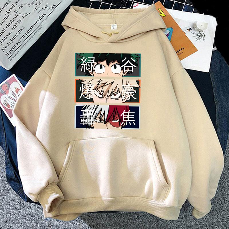 Autumn Winter My Hero Academia Print Casual Fashion Long Sleeve Men Hoodie Sweatshirt Anime Oversized Unisex Sportwear Pullovers