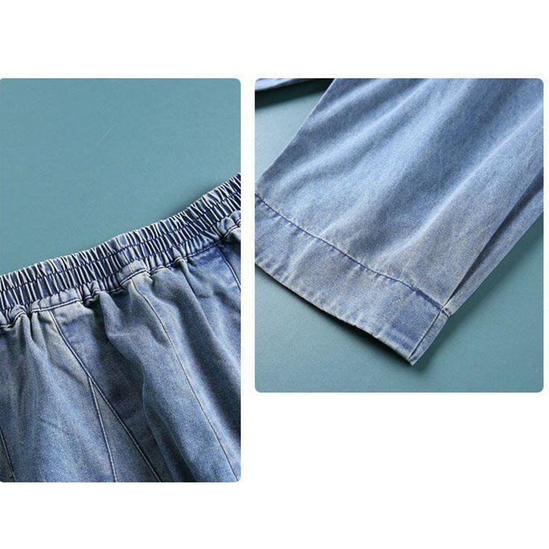 Loose Plus Size Haren Jeans for Women Elastic Waist Versatile Casual Carrot Pants Lantern Pants Trendy Style Spring and Autumn